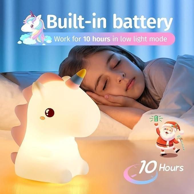 Cute Unicorn Silicone Night Lamp – Soft Glow Light