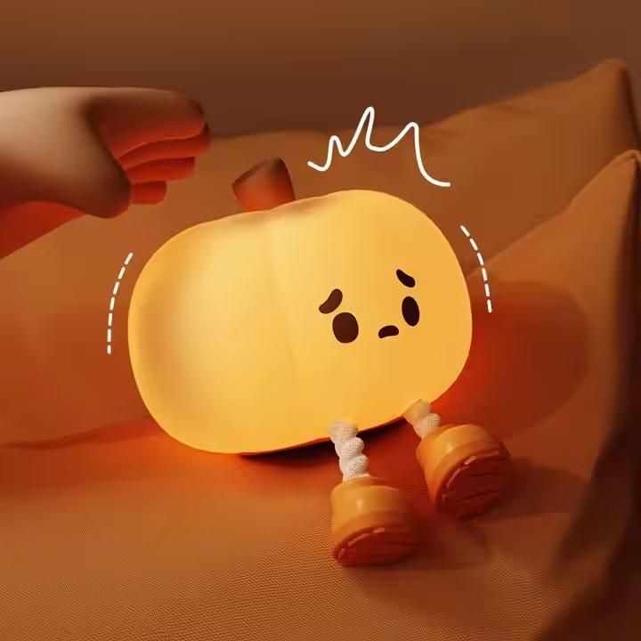 Sad Pumpkin Silicone LED Lamp – Kids & Bedroom Light