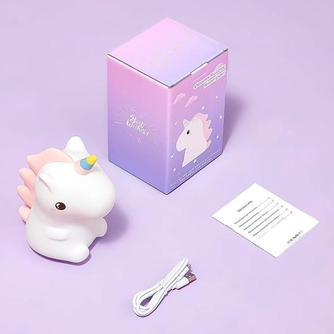 Cute Unicorn Silicone Night Lamp – Soft Glow Light